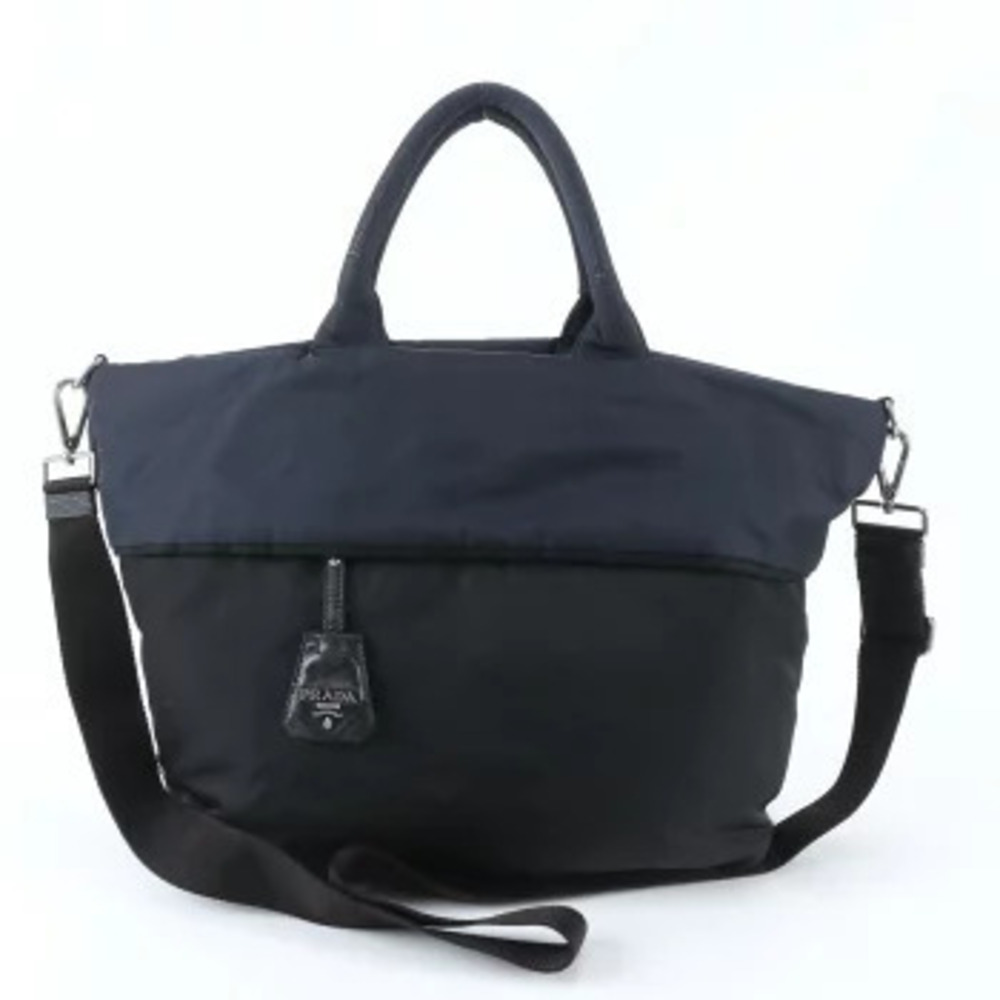 Prada reversible Tessuto leather shoulder bag crossbody tote black